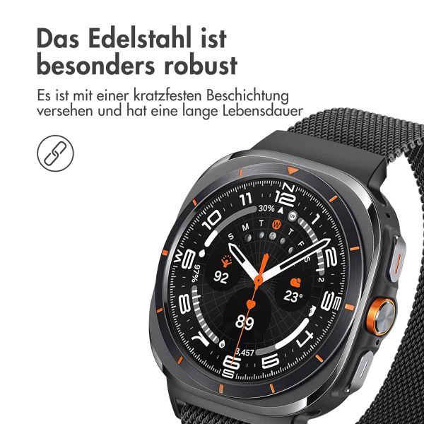 imoshion Magnetisches Milanaise Armband für das  Samsung Galaxy Watch Ultra (2024/2025) - Schwarz