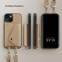 Selencia Sera Kordel-Hulle mit Kartenhalter-Umschlag für das iPhone 14 - Beige