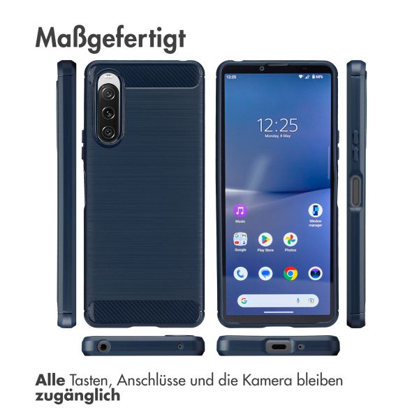 imoshion Brushed Back Cover für das Sony Xperia 10 V - Dunkelblau