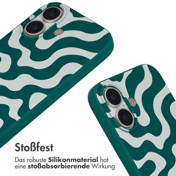 imoshion SilikonHülle design mit Band Apple iPhone 17 - Petrol Green Groovy