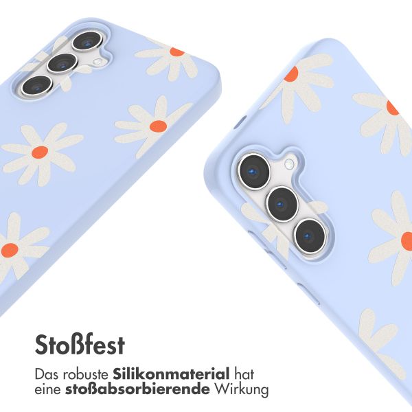 imoshion Silikonhülle design mit Band für das Samsung Galaxy S24 - Lila Flower Distance