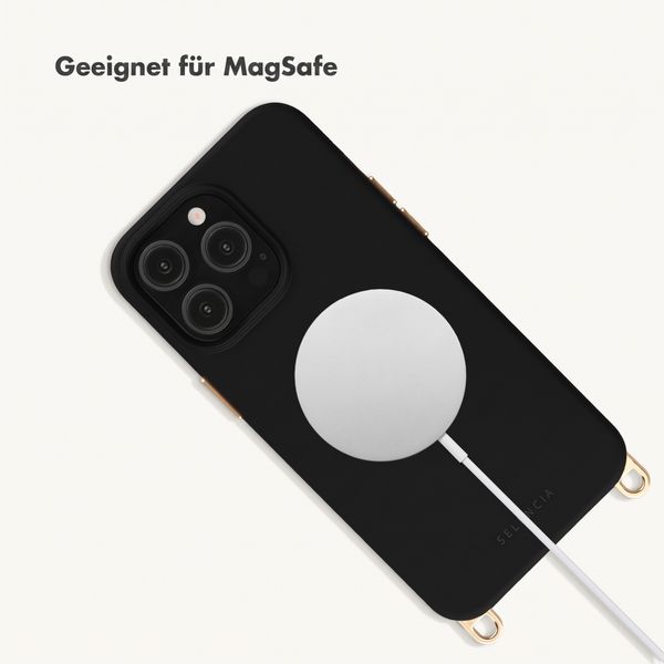 Selencia Rivièra Backcover mit MagSafe mit abnehmbaren Haken Apple iPhone 14 Pro - Velvet Black