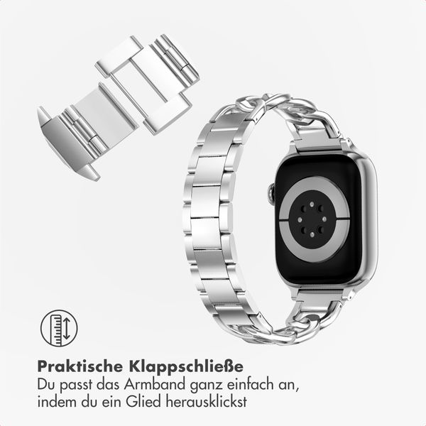 Selencia Chain Armband für Apple Watch Series 1 - 9 / SE (38/40/41 mm) | Series 10 / 11 (42 mm) - Silber