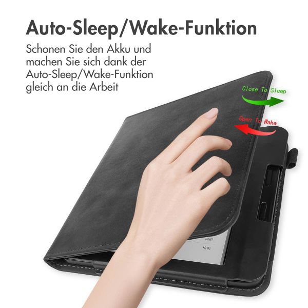 imoshion Klapphülle Sleepcover mit strap und stand Kobo Libra 2 / Tolino Vision 6 - Schwarz