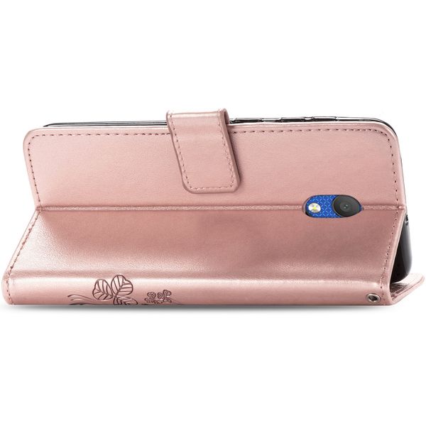 Kleeblumen Klapphülle Roségold Alcatel 1C (2019)