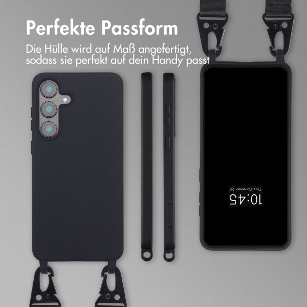 Selencia SilikonHülle mit abnehmbarem Band Samsung Galaxy S25 FE - Schwarz
