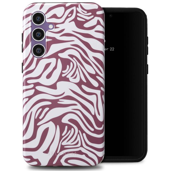 Selencia Vivid Tough Back Cover für das Samsung Galaxy S23 FE - Trippy Swirl Dark Rose