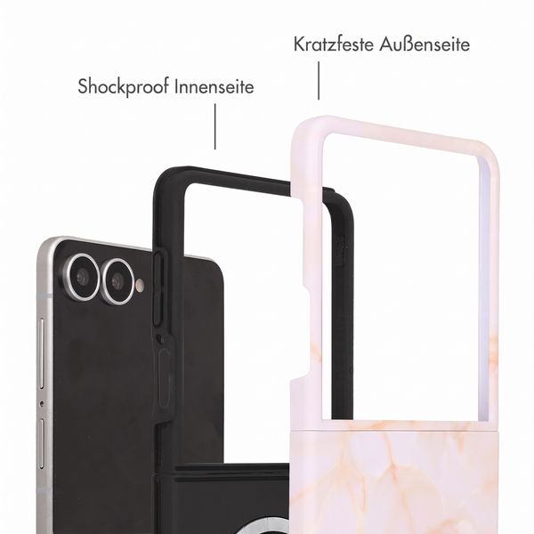 Selencia Vivid Rückabdeckung mit MagSafe Samsung Galaxy Z Flip 8 - Golden Beige Marble