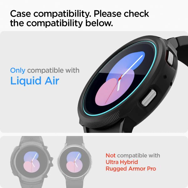 Spigen EZ FIT Glas.tR Displayschutzfolie mit Applikator für die Samsung Galaxy Watch 4 / 5 - 40 mm - Transparent