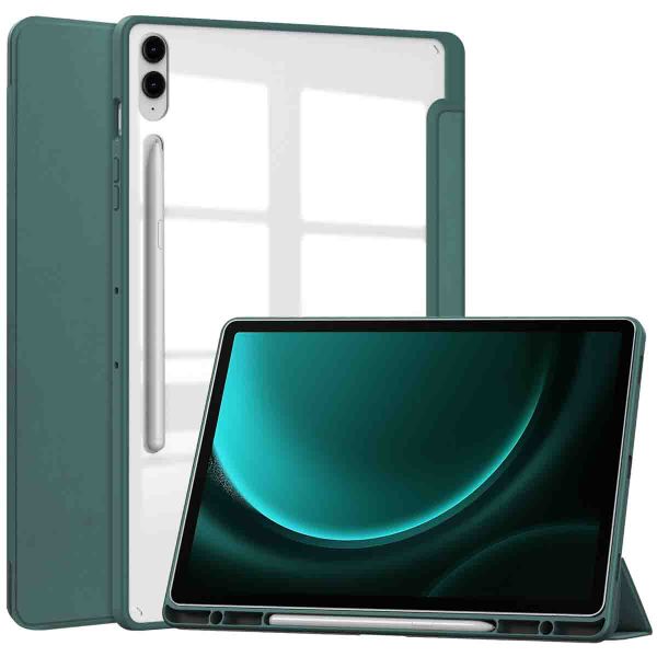 imoshion Trifold Hardcase Klapphülle für das Samsung Tab S10 Plus / Tab S9 FE Plus / Tab S9 Plus 12.4 Zoll - Grün