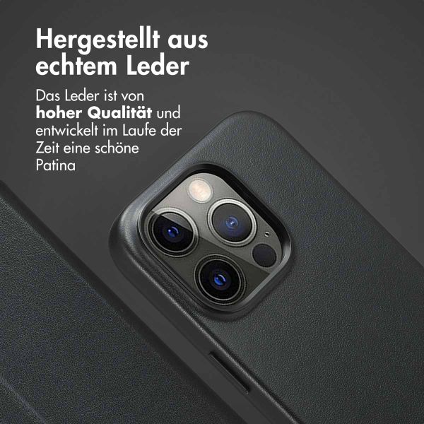 Accezz 2-in-1 Klapphülle aus Leder mit MagSafe iPhone 14 Pro - Onyx Black
