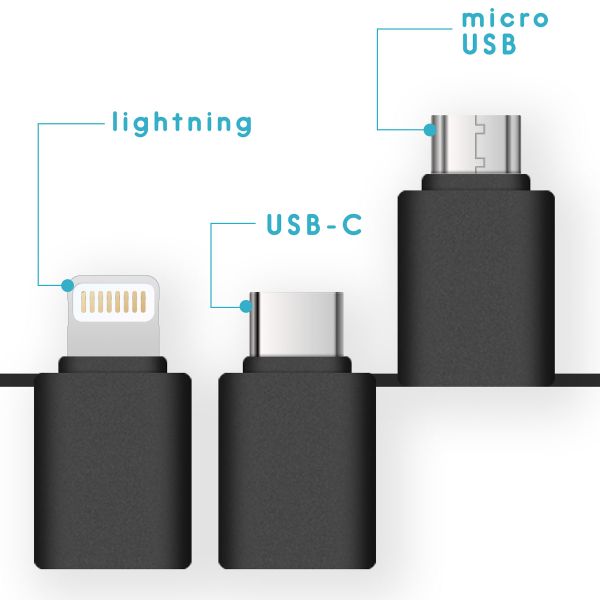 imoshion 3-in-1 Ventilator für Smartphones Lightning, USB-C & Micro-USB - Schwarz