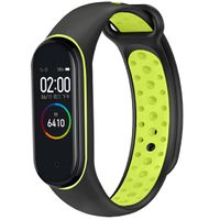 imoshion Silikonband Sport für das Xiaomi Mi Band 3 / 4 - Schwarz / Lime