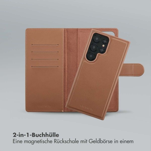 Selencia Olyn Abnehmbare Bookcase mit MagSafe Samsung Galaxy S24 Ultra - Braun