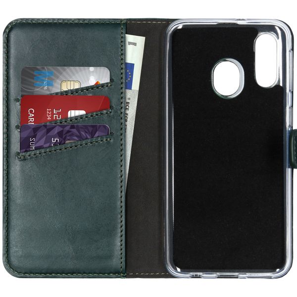 Selencia Echtleder Klapphülle Samsung Galaxy A40 - Grün