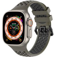 imoshion Silikonsportarmband Buckle für das Apple Watch Series 1 bis 10 / SE / Ultra (2) (44/45/46/49 mm) - Grün / Schwarz