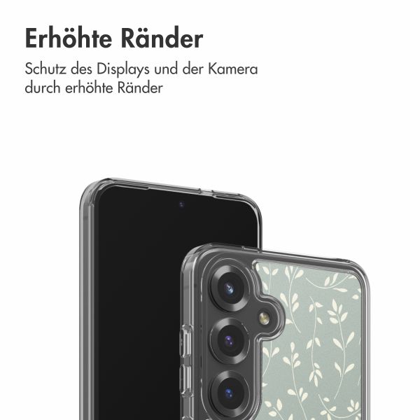 imoshion Design Hülle Samsung Galaxy S25 - Smoke Green Flowers
