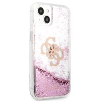 Guess 4G Logo Liquid Glitter Back Cover für das iPhone 13 Mini - Pink