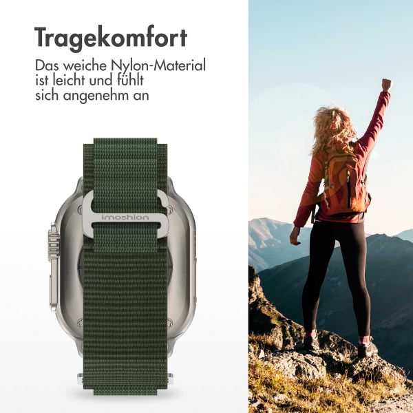 imoshion Nylon Alpine Armband für das  Apple Watch Series 1 t/m 11 / SE / Ultra (44/45/46/49 mm) - Grün