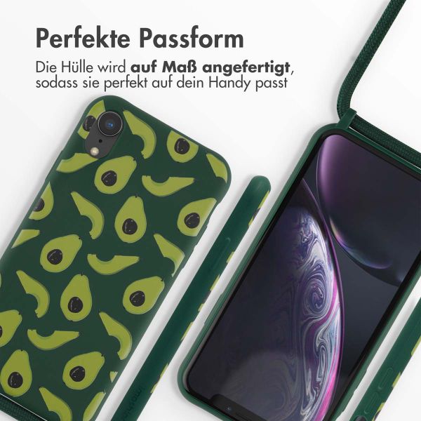 imoshion Silikonhülle design mit Band für das iPhone Xr - Avocado Green