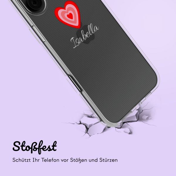 Personalisierte Hülle mit Herz iPhone 16 - Transparent