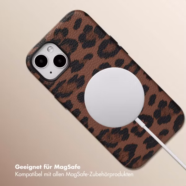 Selencia Sabi Backcover Leopardenmuster mit MagSafe Apple iPhone 13 - Mocha Brown