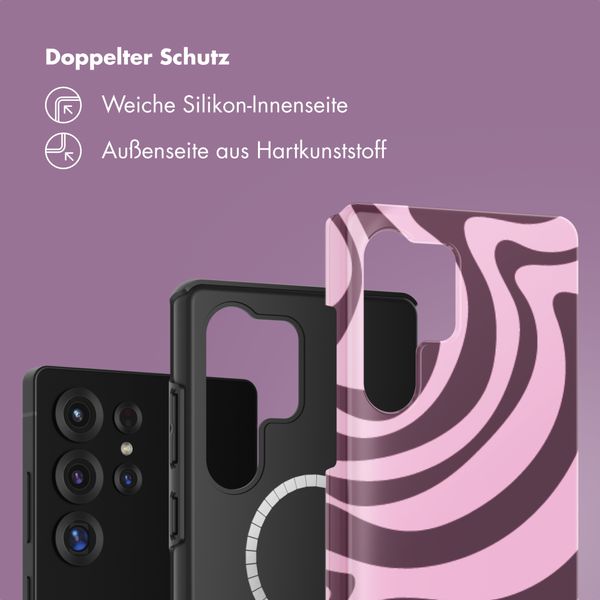 Selencia Vivid Rückabdeckung mit MagSafe Samsung Galaxy S25 Ultra - Wavy Swirl Pink Plum