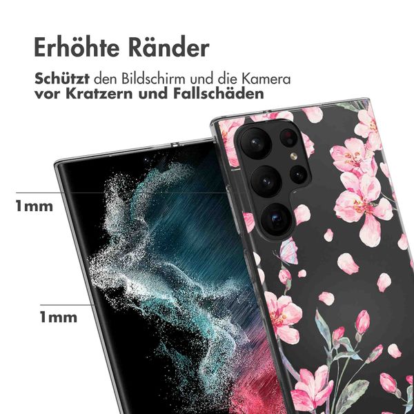 imoshion Design Hülle für das Samsung Galaxy S23 Ultra - Blume - Rosa