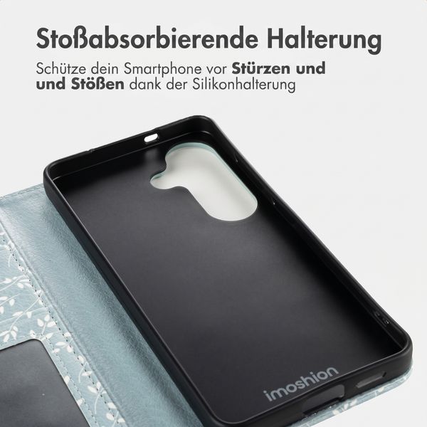 imoshion Design Klapphülle Samsung Galaxy S26 - Smoke Green Flowers