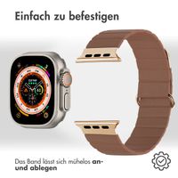 imoshion Magnetlederarmband für das Apple Watch Series 1-10 / SE / Ultra (2) - 42/44/45/46/49 mm - Braun