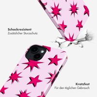 Selencia Vivid Tough Back Cover MagSafe für das iPhone 14 - Stars Rubine Red Light Pink