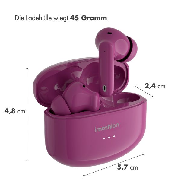 imoshion Aura Pro Kabellose In-Ear-Kopfhörer - Aktive Geräuschunterdrückung (ANC) - Bordeaux