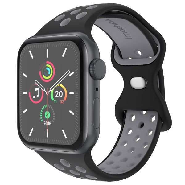 imoshion Sportarmband⁺ für die Apple Watch Series 1 bis 10 / SE / Ultra (2) (44/45/46/49 mm) - Größe S/M - Black & Anthracite