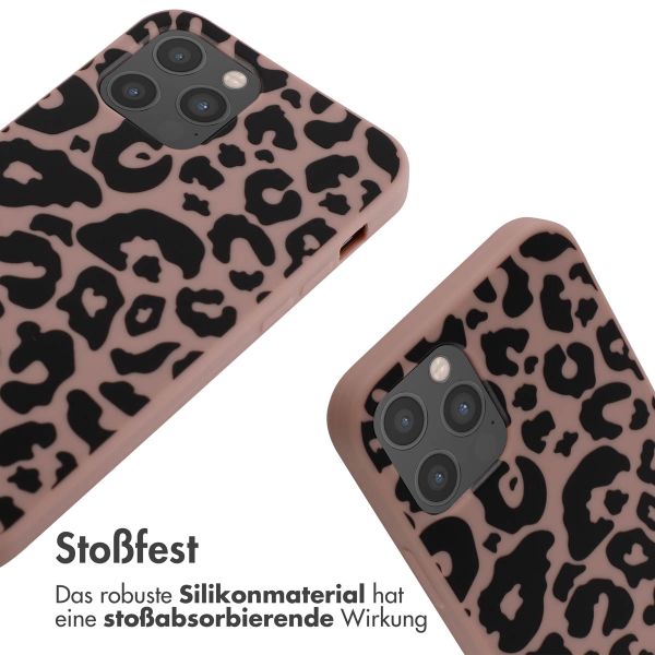 imoshion Silikonhülle design mit Band für das iPhone 12 (Pro) - Animal Pink