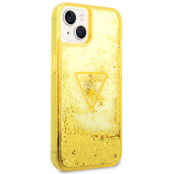 Guess Liquid Glitter Back Cover für das iPhone 14 - Gelb