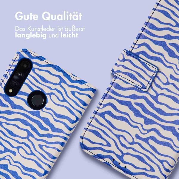 imoshion ﻿Design Klapphülle für das Huawei P30 Lite - White Blue Stripes