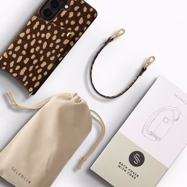 Selencia Nova Echtleder Backcover mit Kartenhalter Samsung Galaxy S25 - Fawn Chic