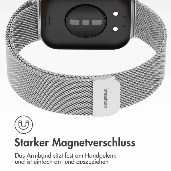 imoshion Mailandische Magnetarmband für das Huawei Watch Fit 3 - Silber