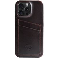 Wachikopa Full Wrap C.C. Back Cover mit 2 Kartenhaltern für das iPhone 15 Pro Max - Dark Brown