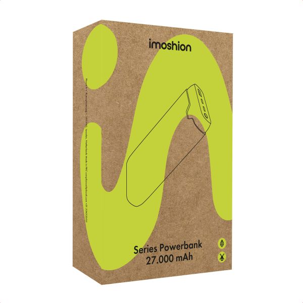 imoshion Powerbank - 27.000 mAh - Schnelles Aufladen und Power Delivery - 30W - Schwarz