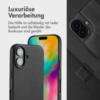 Accezz 2-in-1 Klapphülle aus Leder mit MagSafe für das Apple iPhone 16 - Onyx Black