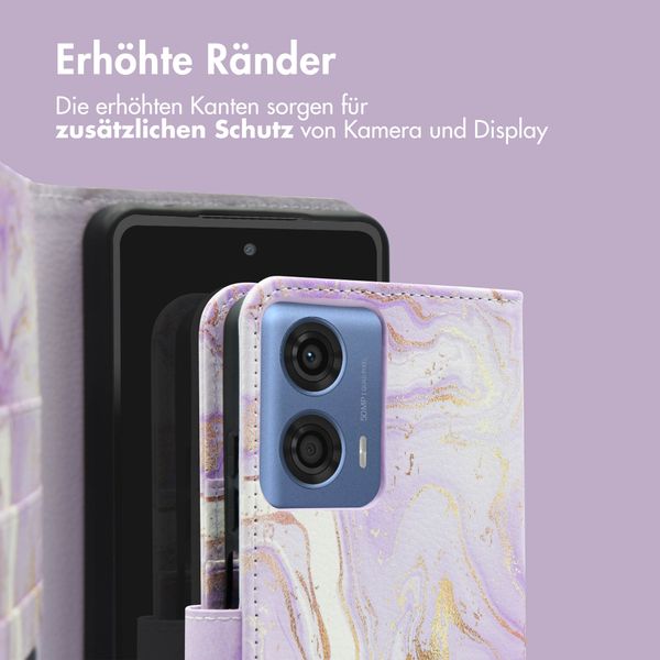 imoshion Design Klapphülle für das Motorola Moto G04 / G24 - Purple Marble