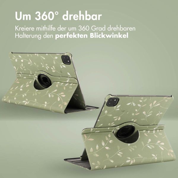 imoshion 360° drehbare Design Klapphülle Apple iPad Pro 13 (2025) M5 / (2024) M4 - Green Flowers