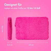 imoshion Fluffy Laptop Hülle 13-14 Zoll - Laptop Sleeve - Hot Pink