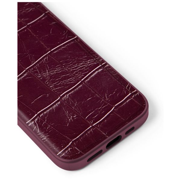 iDeal of Sweden MagSafe-Hülle aus veganem Leder Apple iPhone 13 / 13 Pro / 14 / 16e - Fine Wine Croco