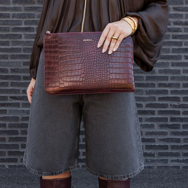 Selencia Croco Laptop Hülle 13 Zoll - Laptop Sleeve - Burgundy