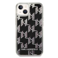 Karl Lagerfeld Liquid Glitter Cover Monogram für das iPhone 14 - Schwarz