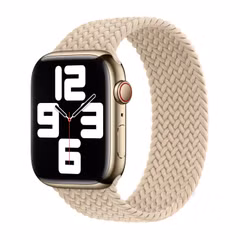 Apple Geflochtenes Solo Loop für  Apple Watch Series 1 - 9 / SE (38/40/41 mm) | Series 10 / 11 (42 mm) - Größe 7 - Beige