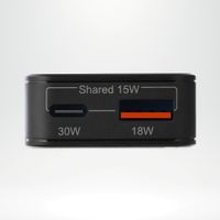 Accezz Ultra Slim GaN Ladegerät - USB-C + USB-A - 30 W - Schwarz