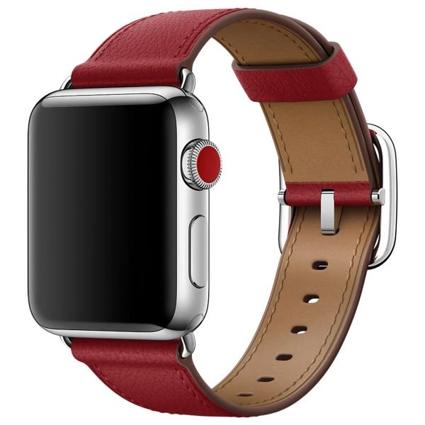 Apple Leather Band Classic Buckle für die Apple Watch Series 1-9 / SE - 38/40/41 mm / Series 10 - 42 mm - Ruby